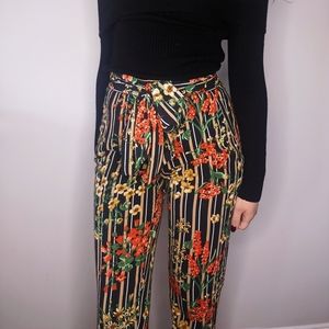 Zara Floral Cigarette Pant